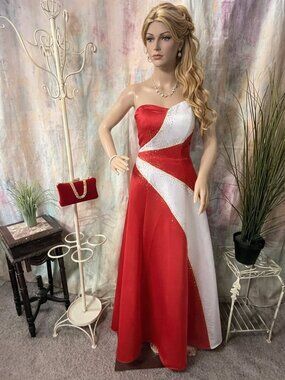 New 📌Neblon Eye-Catching Color Bloch Design Glitter Accent Prom - Formal  Gown